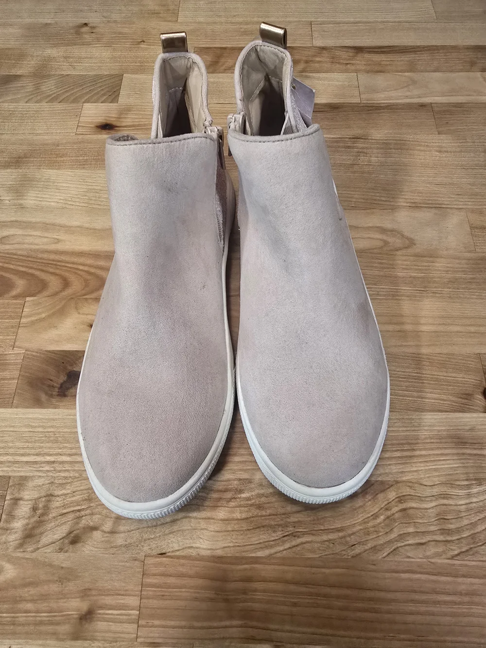 SO Girl's Slip-On Sneaker in Light Blush with Glitter Heel